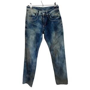 Grunge Y2K Acid Wash Jeans - Mid Rise Straight Leg - Size M
